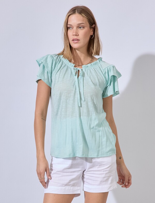 Blusa Frunces VERDE AGUA