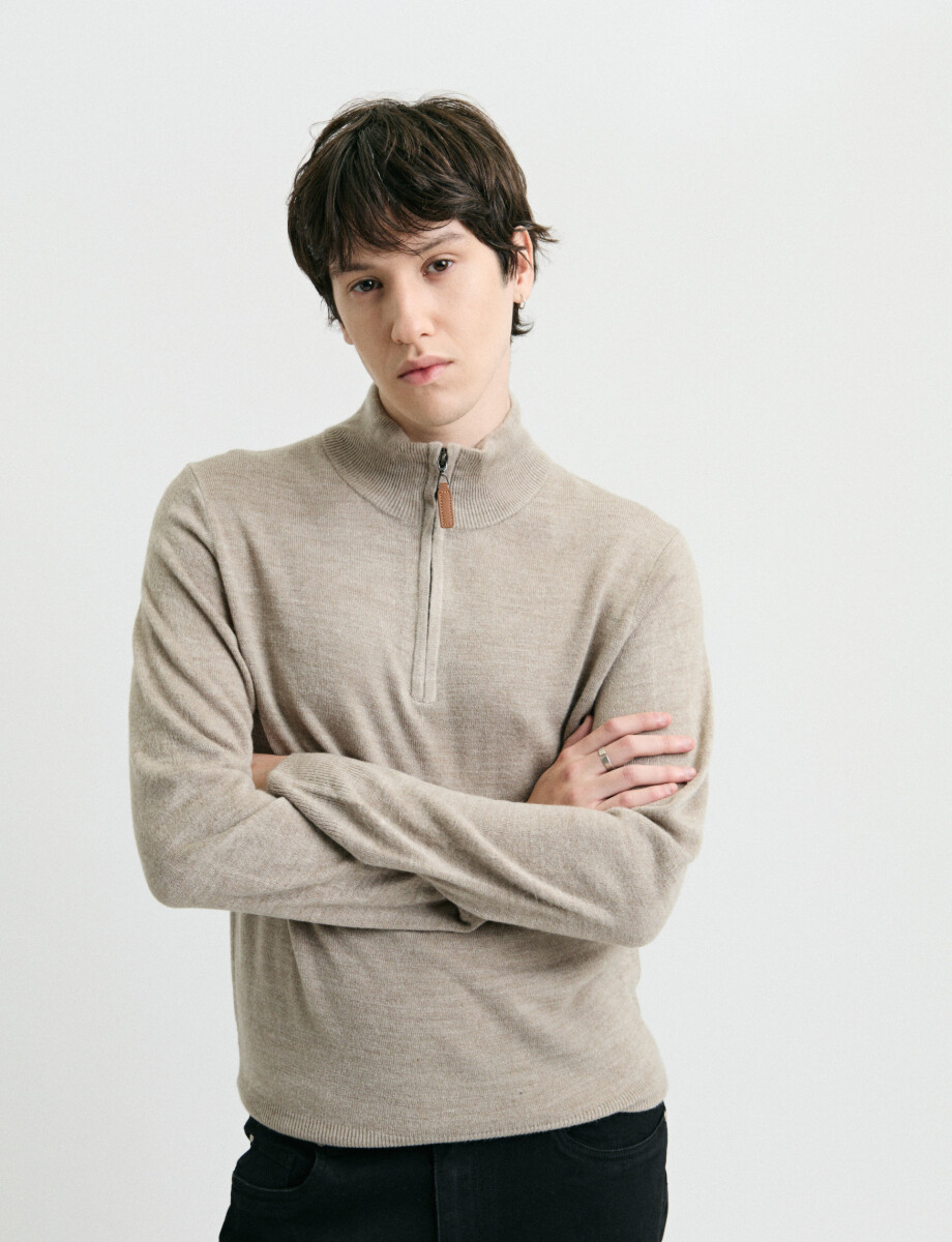 470415 REMERA HARRINGTON LABEL Beige Melange