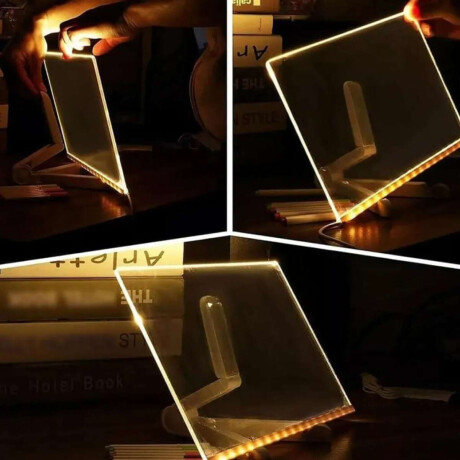 Pizarra acrílica LED para dibujar Blanco
