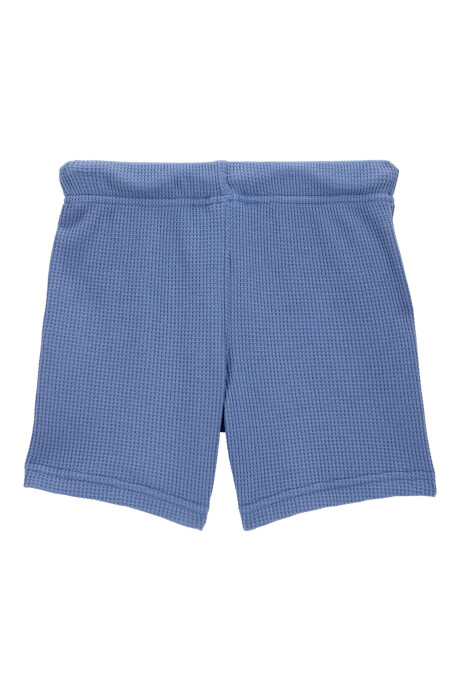 Short de algodón, punto waffle, azul Sin color