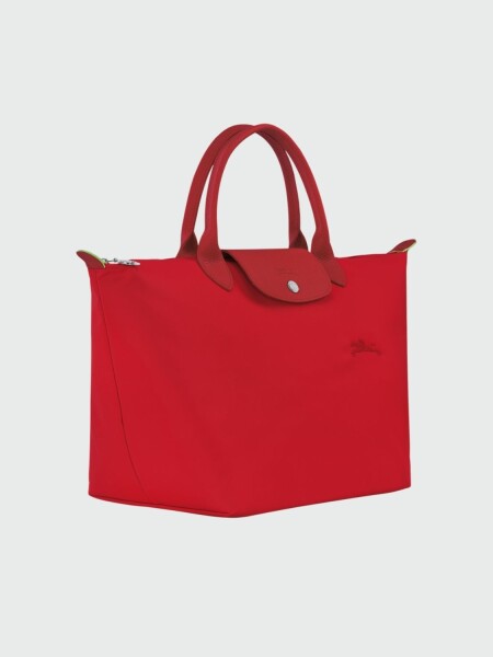 Longchamp -Cartera Longchamp plegable de nylon con cierre y asa corta, Le pliage green M Rojo