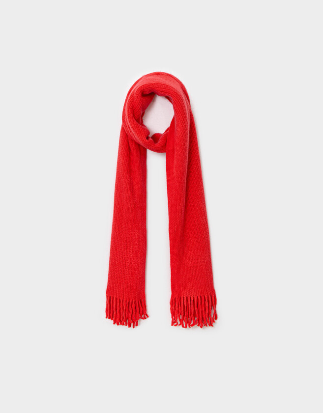 Bufandas Clasico Bufanda Con Flecos - Rojo Medio