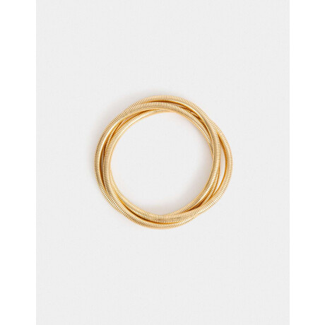 Pulsera Elástica De Metal Dorado