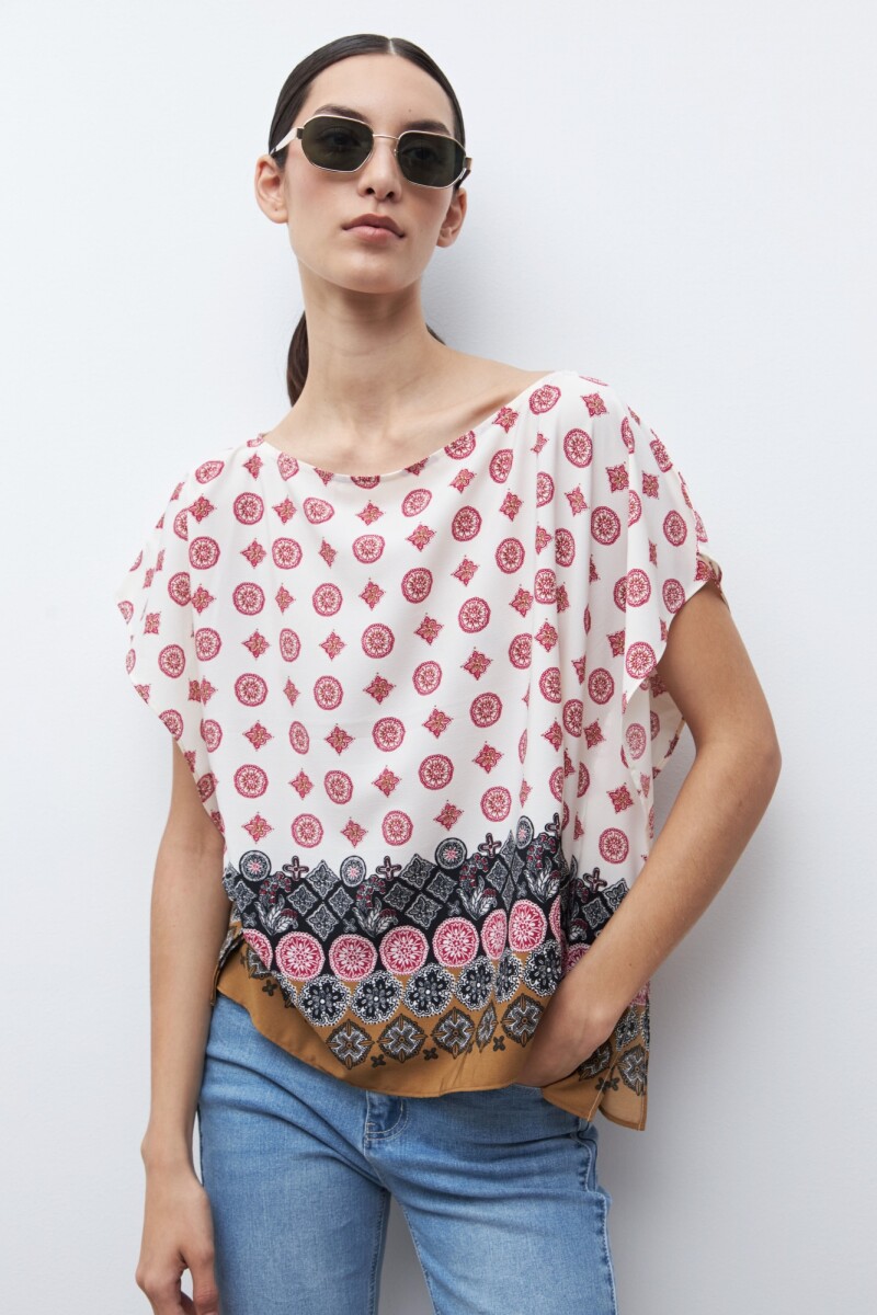Blusa estampa Aripé - crudo 