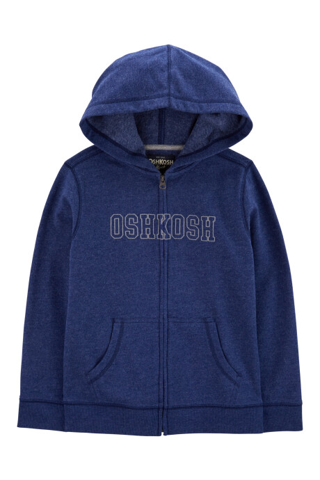 Campera de algodón con felpa, con capucha y logo. Talles 6-14 Sin color