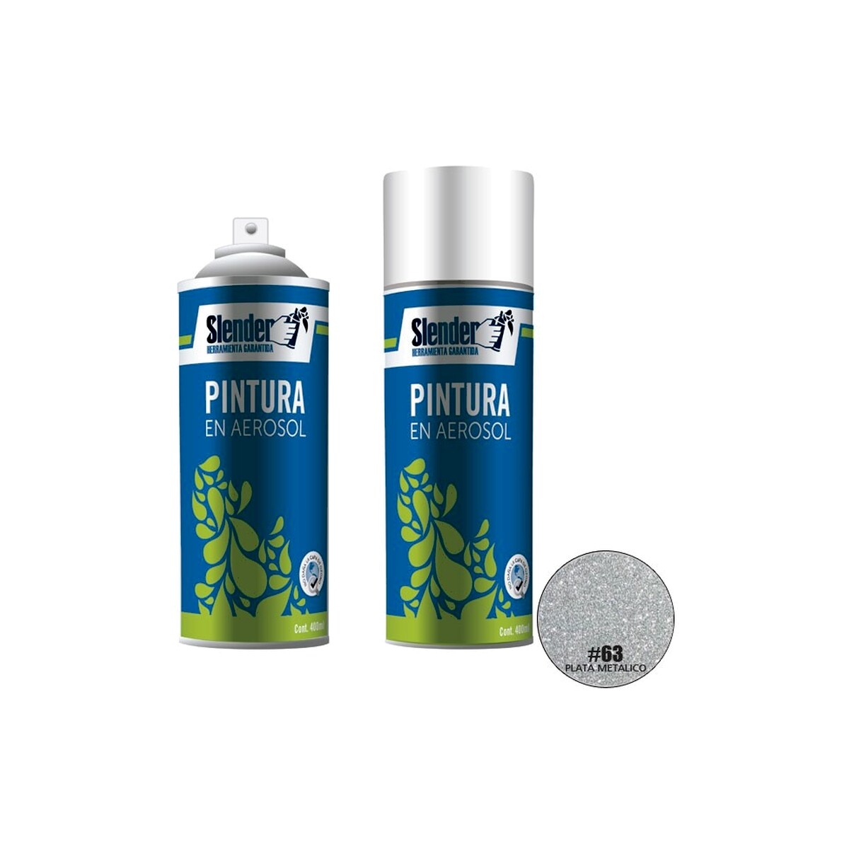 Aerosol Slender 400ml Plata Metalico (63) 