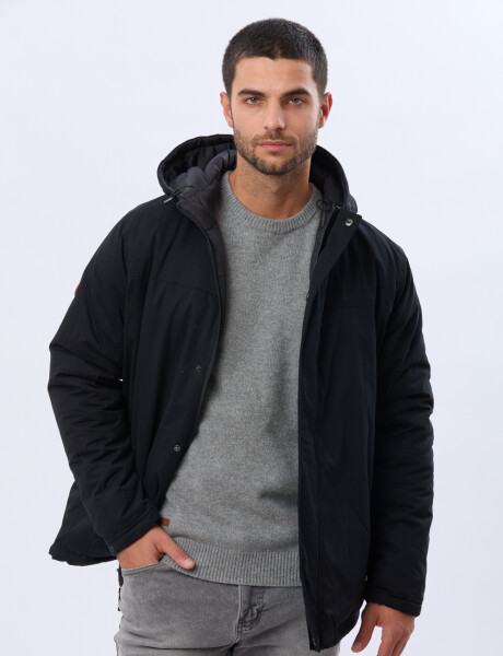 CAMPERA REVERSIBLE CAPITONEADA Negro