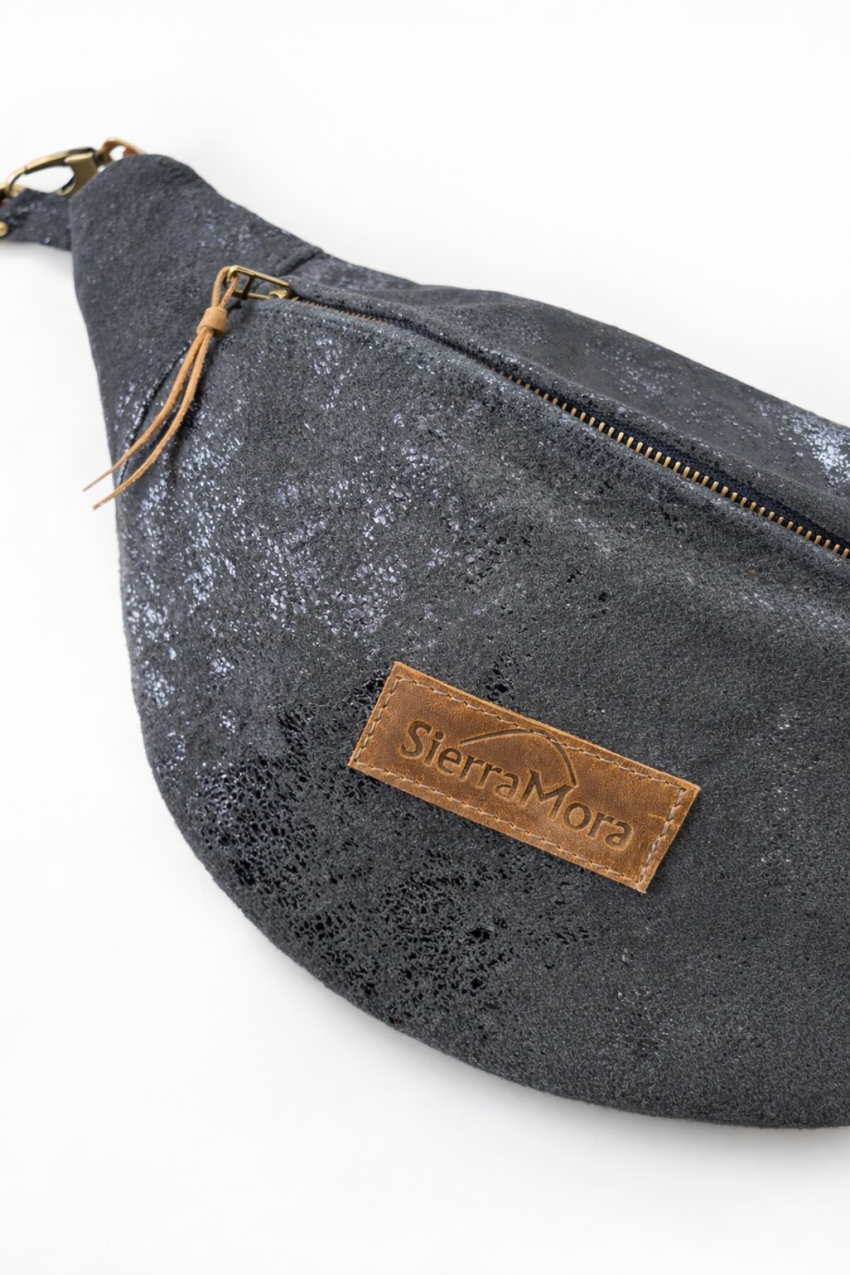 Leather Fanny Pack Shinny Blue