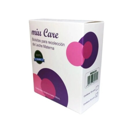 BOLSAS PARA LECHE MATERNA MIU CARE 30 UNIDADES BOLSAS PARA LECHE MATERNA MIU CARE 30 UNIDADES