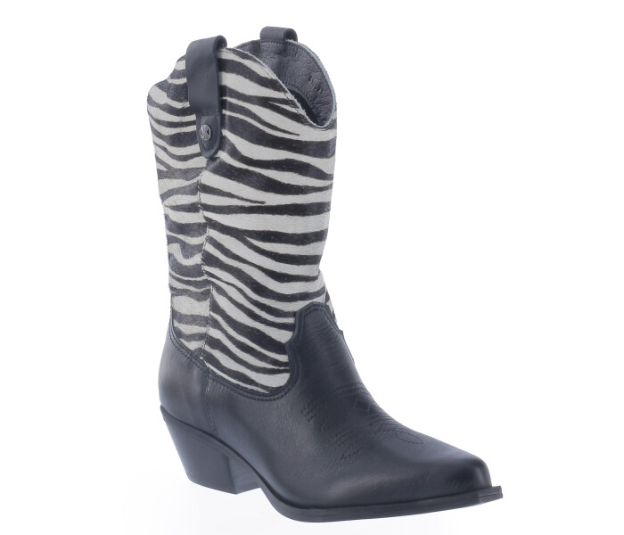 Bota tejana Preto/Zebra