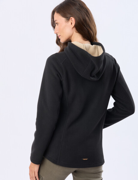 CAMPERA POLAR CON CAPUCHA Negro