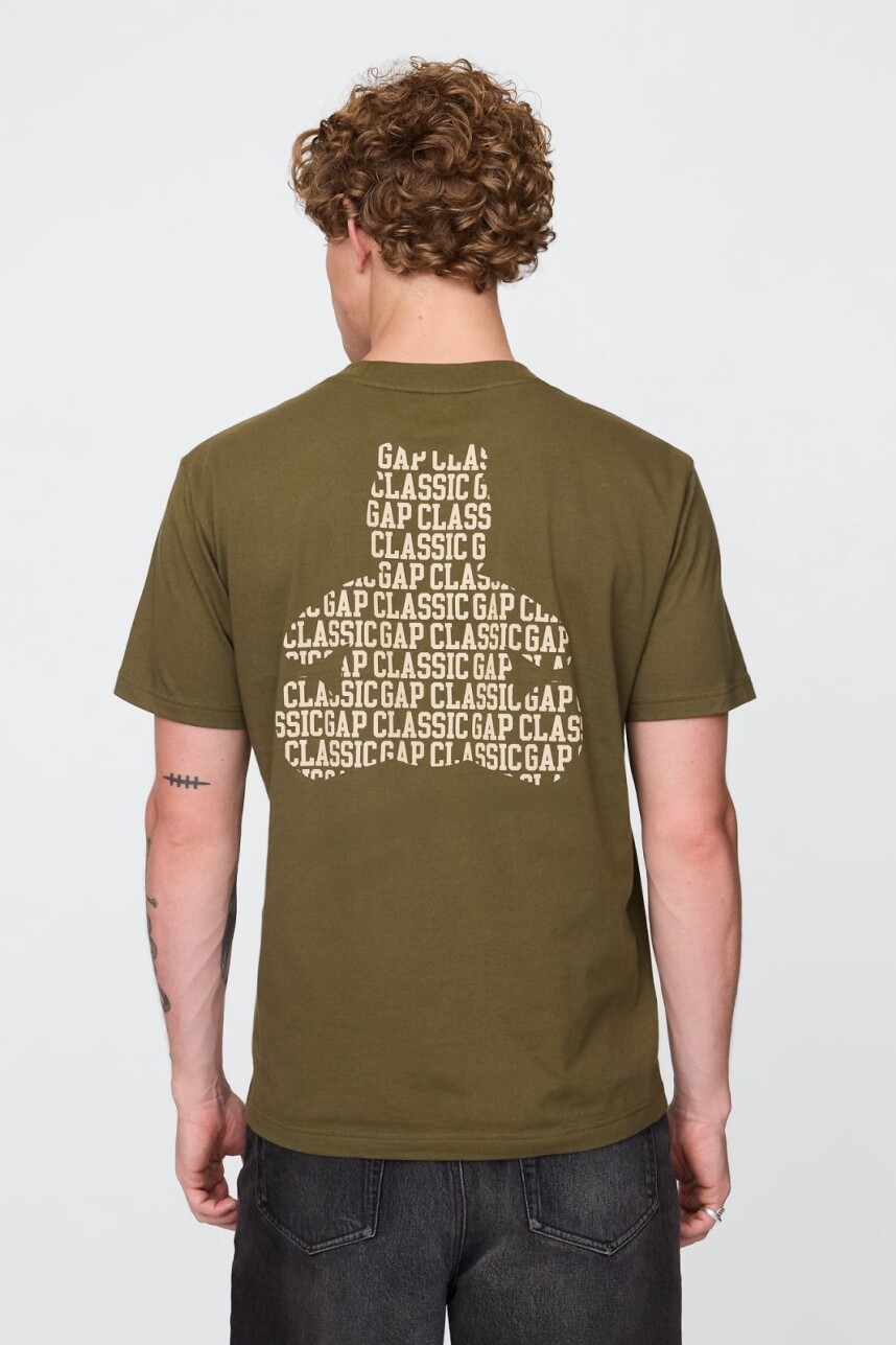 Remera Con Bolsillo Oso Brannan Hombre Dark Olive