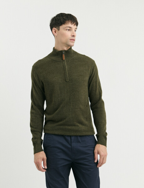 470415 REMERA HARRINGTON LABEL Verde Melange