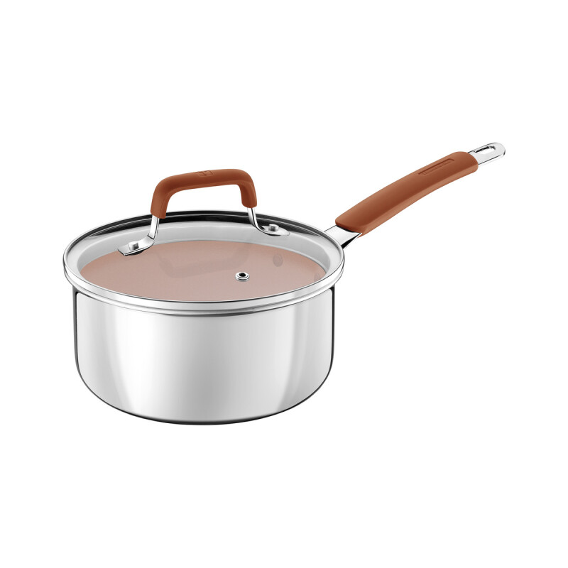 OLLA 18CM C/TAPA VIDRIO ACERO INOX. C/REVESTIMIENTO EN CERÁMICA ROMAGNA 28743/318 OLLA 18CM C/TAPA VIDRIO ACERO INOX. C/REVESTIMIENTO EN CERÁMICA ROMAGNA 28743/318
