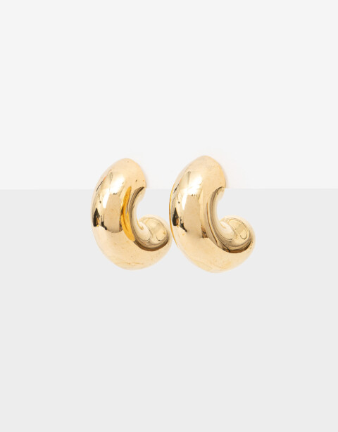 Aros Argollas Metal Aros Argollas De Acero Chunky - Dorado