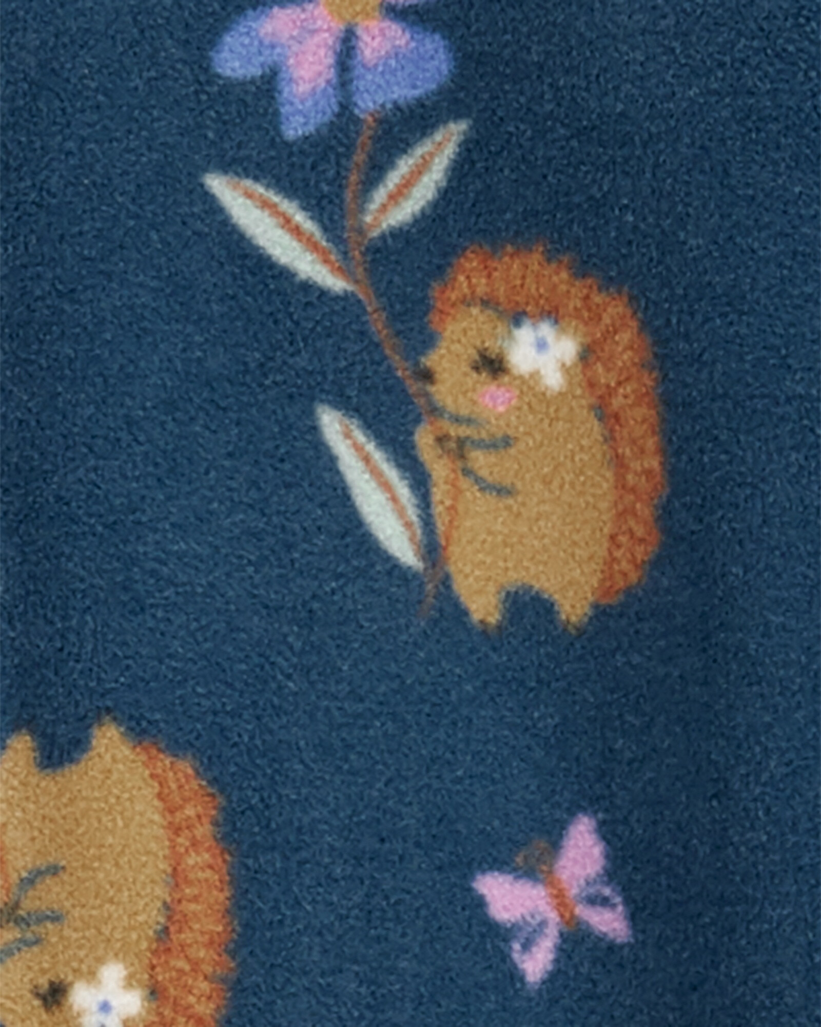 Pijama una pieza de micropolar con pie, diseño erizo Sin color