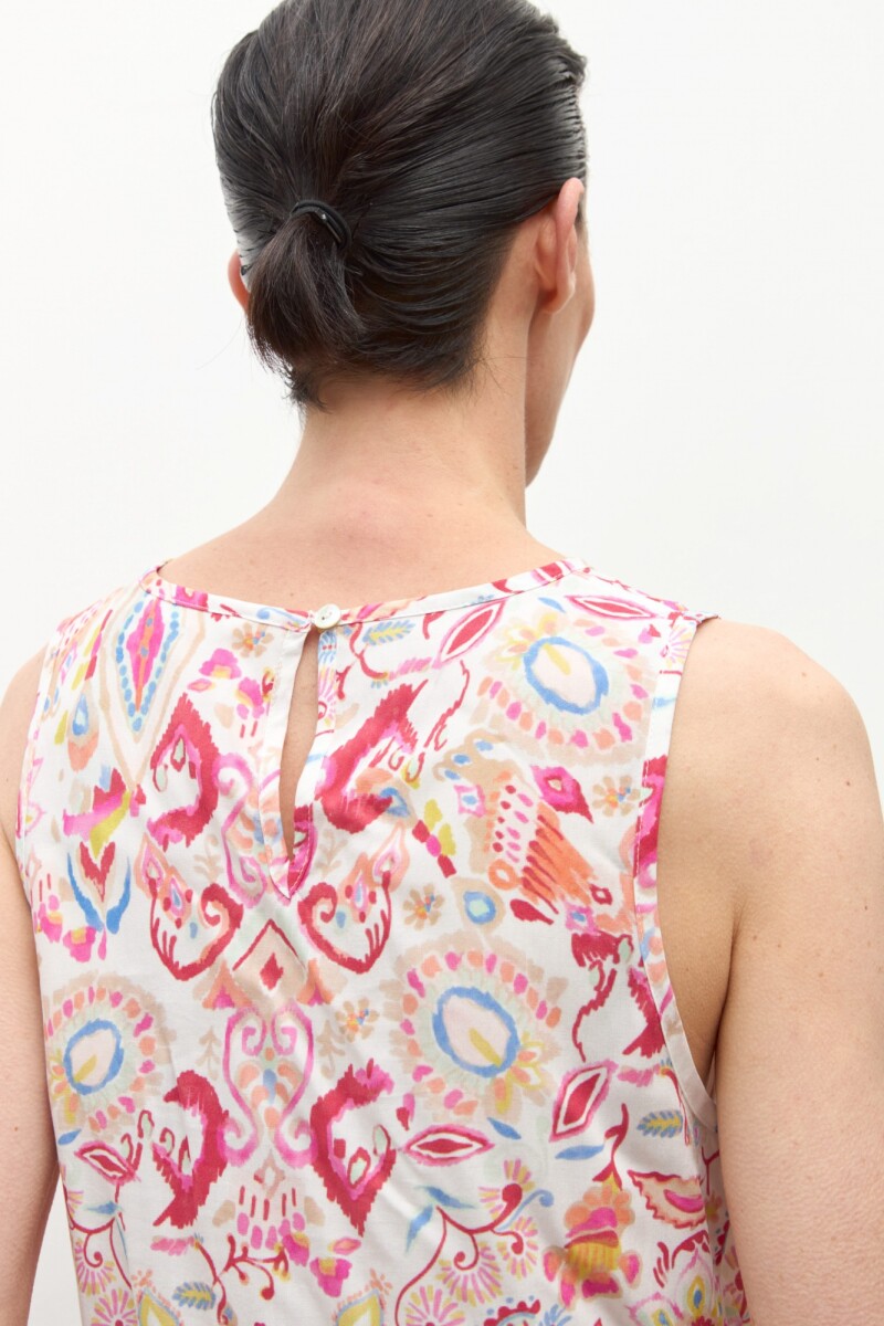 Blusa estampada paisley rojo