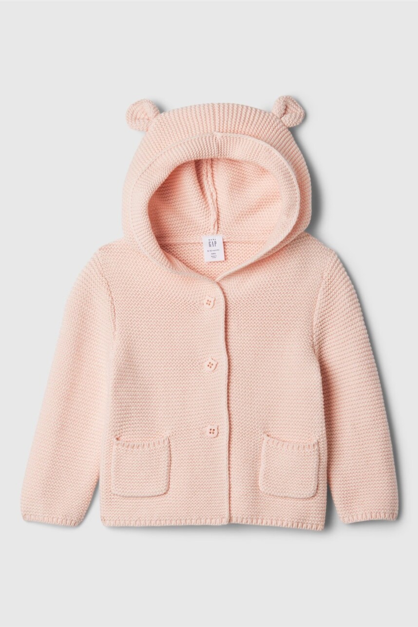 Saco Con Botones Y Capucha Bebé Milkshake Pink