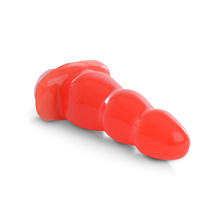 Plug Anal Escalonado Con Vibrador Rojo
