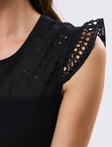 REMERA LISA DE ALGODÓN Negro