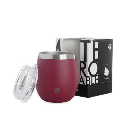 MATE TERRANO ACERO C/BORDEAUX C/TAPA.- MATE TERRANO ACERO C/BORDEAUX C/TAPA.-