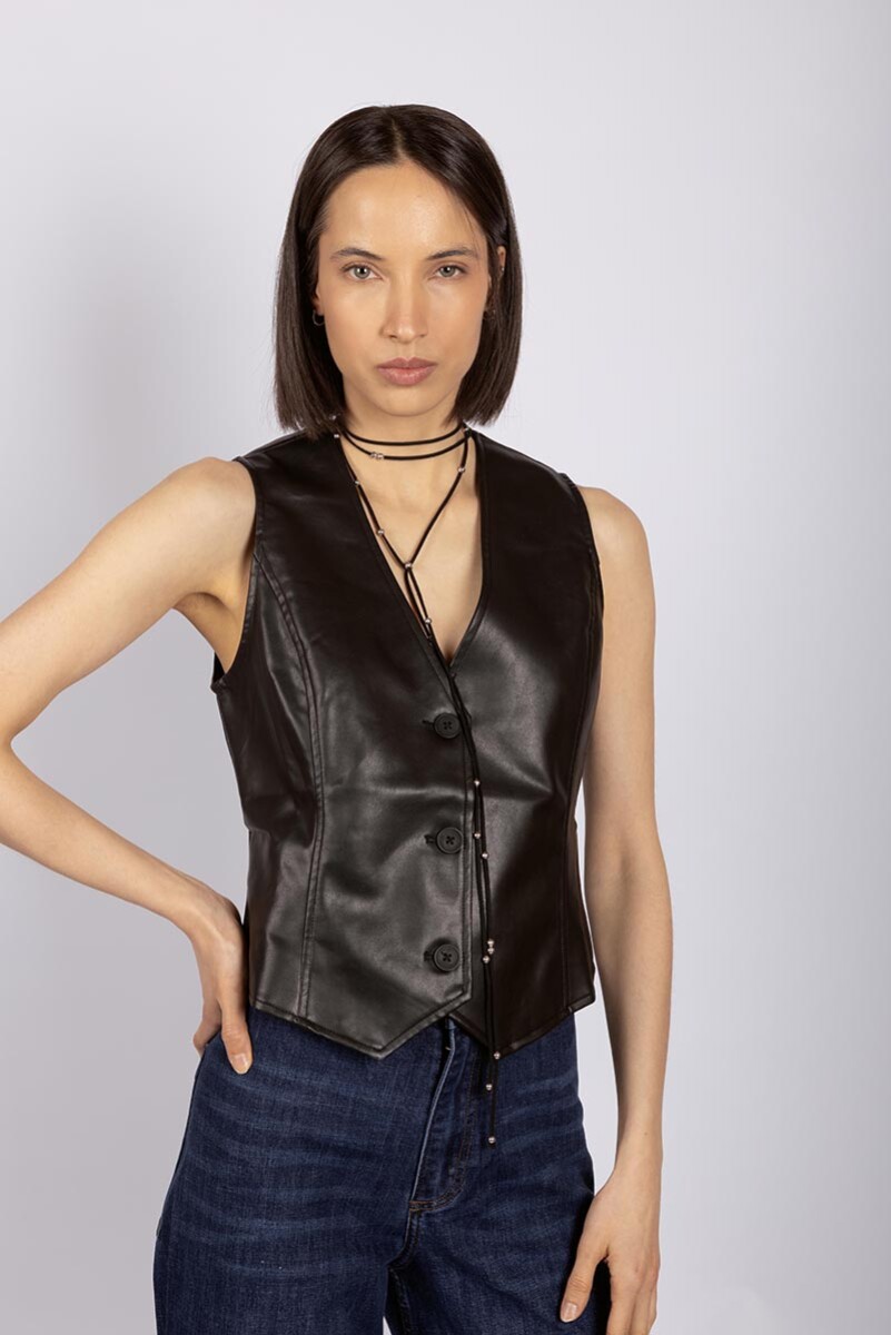 Chaleco Pu - Negro 