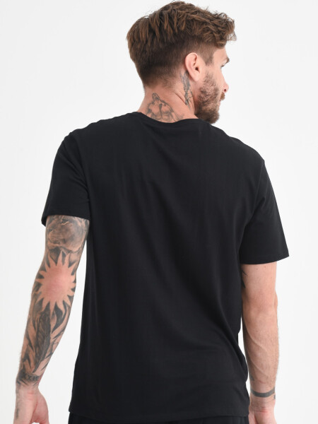 Remera manga corta cuello redondo Negra