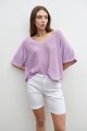 Sweater oversized escote V lavanda