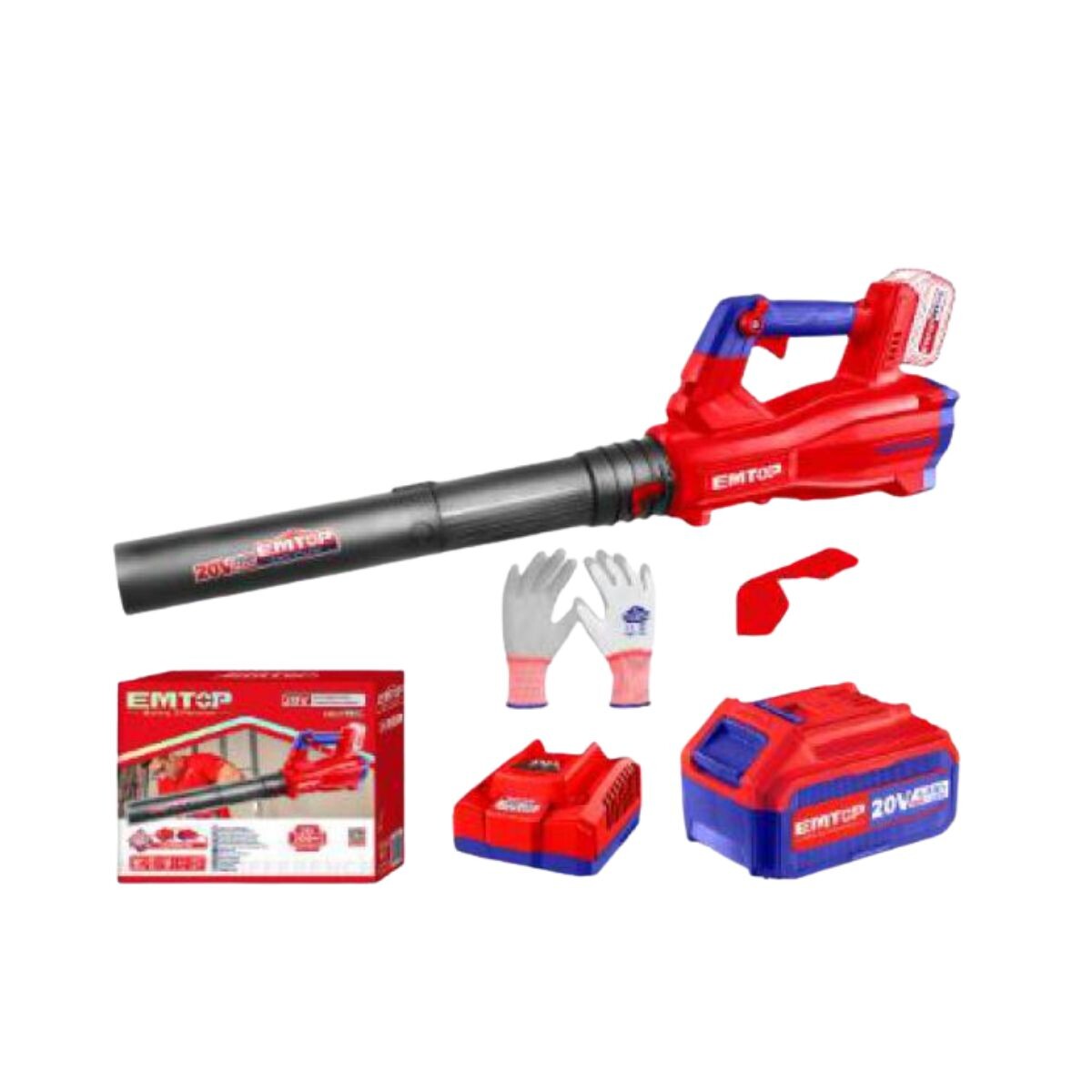 Sopladora A Bateria 20v Elab204282 Emtop C/2bat 4ah 