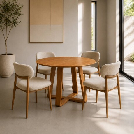 Mesa de Comedor Wood - Redonda - 100 Canela
