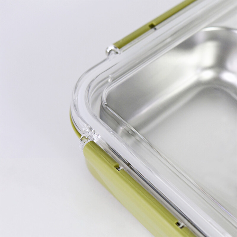 TUPPER INOX/VERDE C/DIVISIONES 23X7X6CM Unica