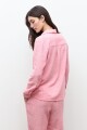 Camisa clasica lino rosado melange