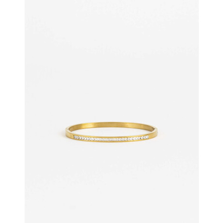Pulsera De Acero Con Cubic Dorado