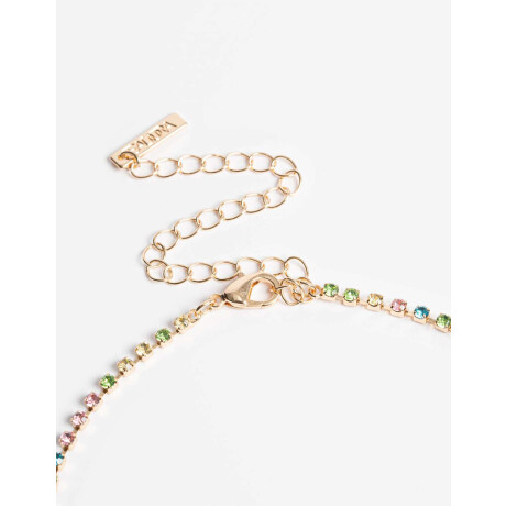 Collar Corto Strass Dorado