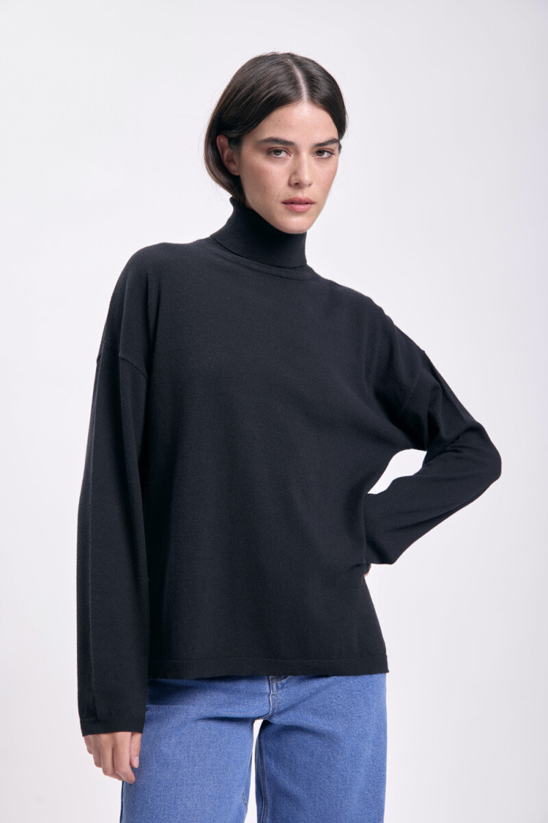 Polera punto de rib - Negro 