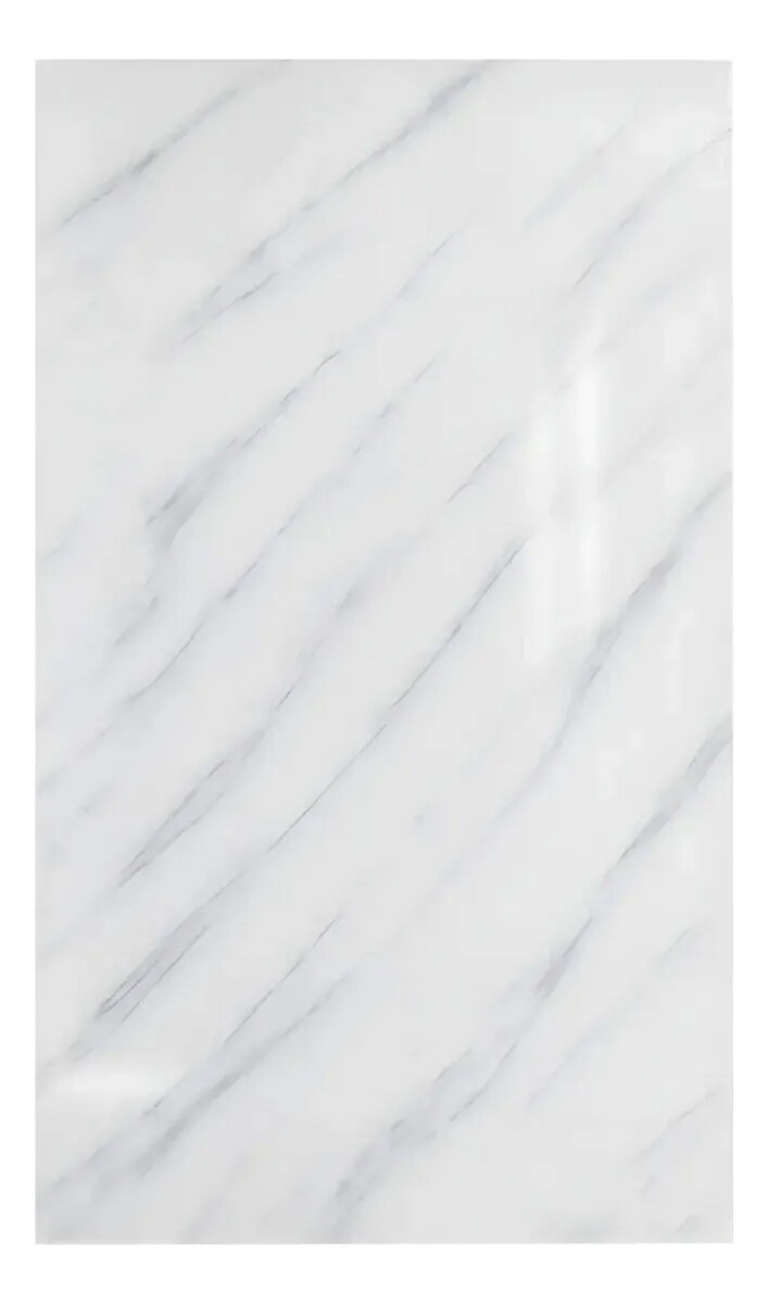 Placa PVC Símil Mármol 3mm Con Detalle Área Útil 2,20×1,22m - Blanco Veteado 