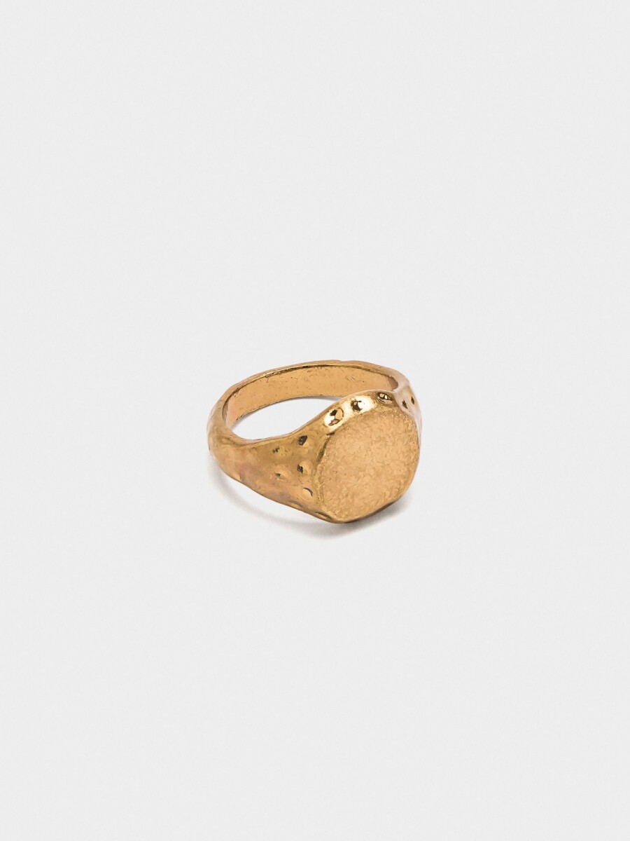 Anillo Sello Para Meñique dorado