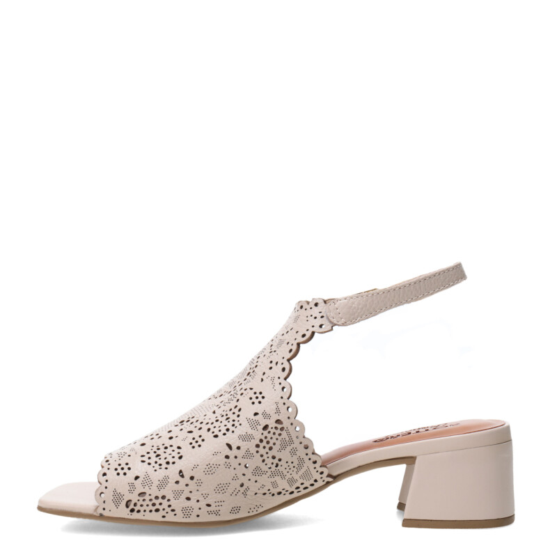 Sandalias de Mujer Bottero Cuero Calado Beige