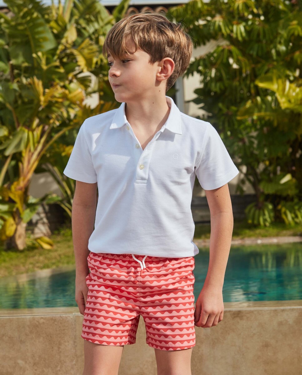 Polo Basico De Pique - Blanco 