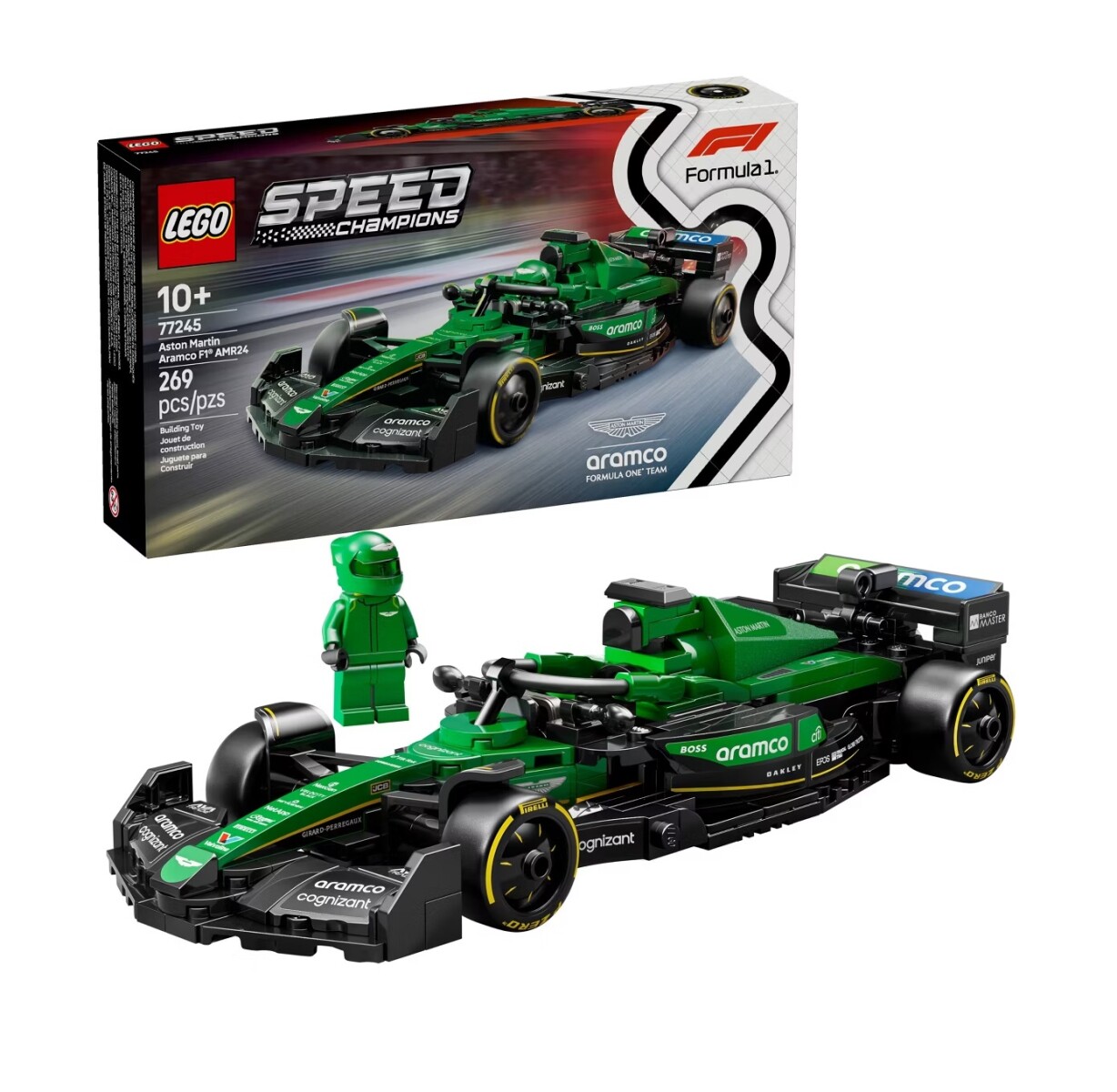 LEGO Speed Champions Aston Martin Aramco F1 Team AMR24 Auto de Carreras 10+ 