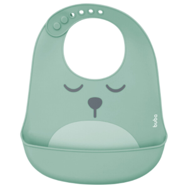 Babero silicona BUBA carita verde