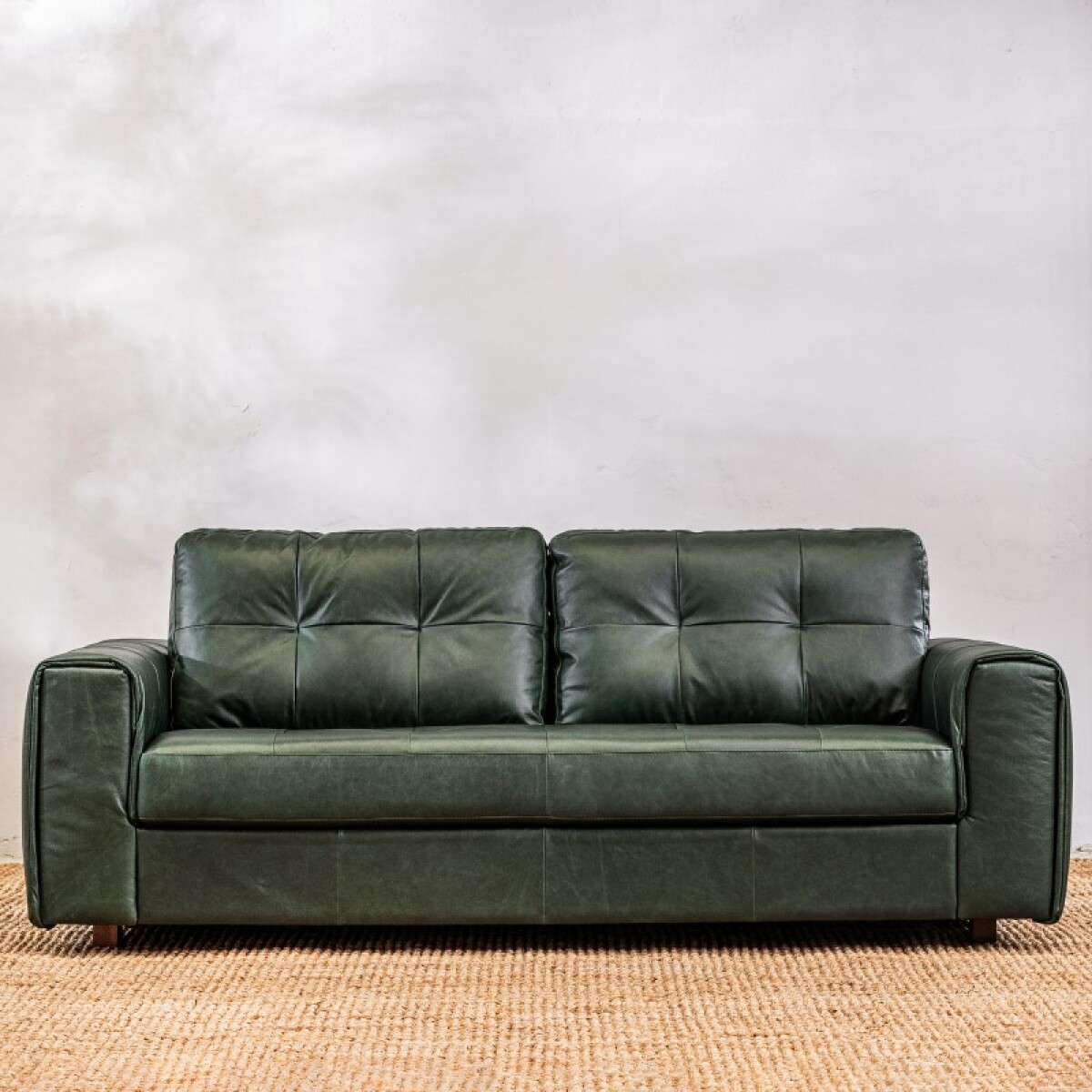 Sillón Cuero Raffaello 3 Cuerpos Verde 