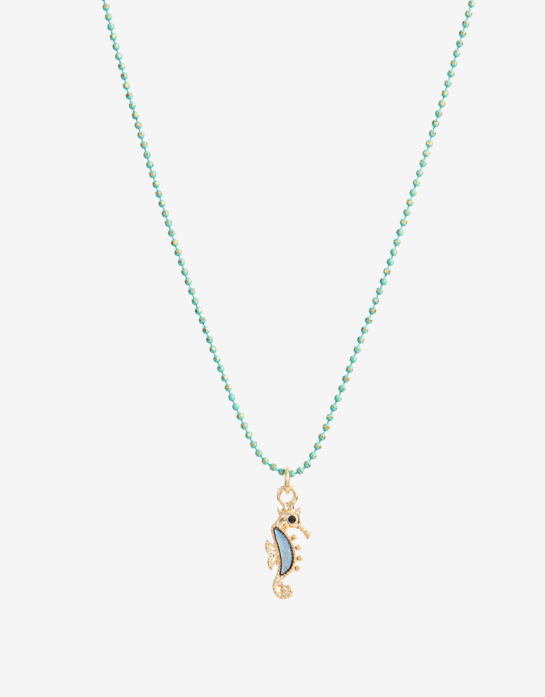 Cadena Corta con Dije Color Cadena Con Dije Caballito De Mar - Dorado