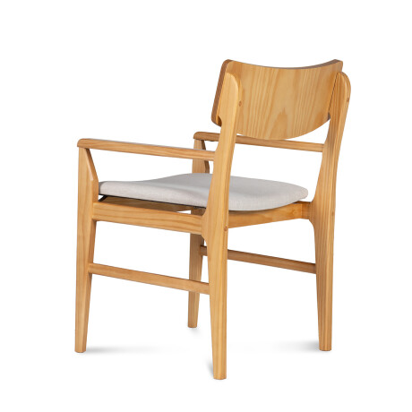 Silla Zoe con Brazo - Cedro - Tela Rústica Rustico beige (4F)