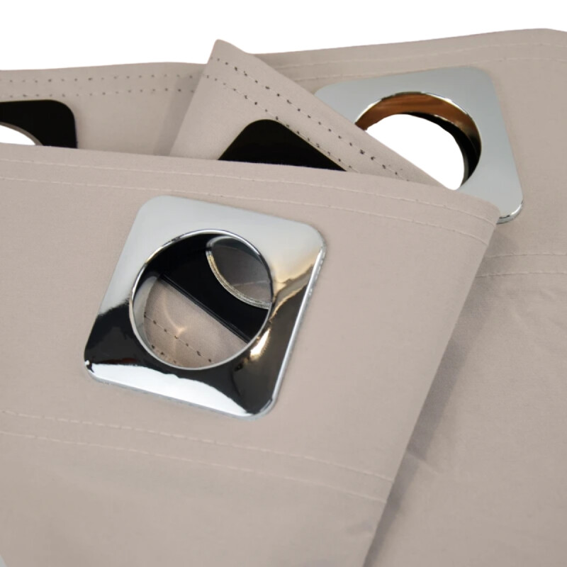Set x2 paños cortina blackout 1,35m x 1,70m BEIGE