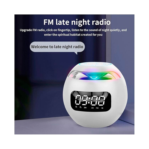Reloj Despertador Parlante Kimiso Bluetooth USB Luminoso Led Variante Color Blanco
