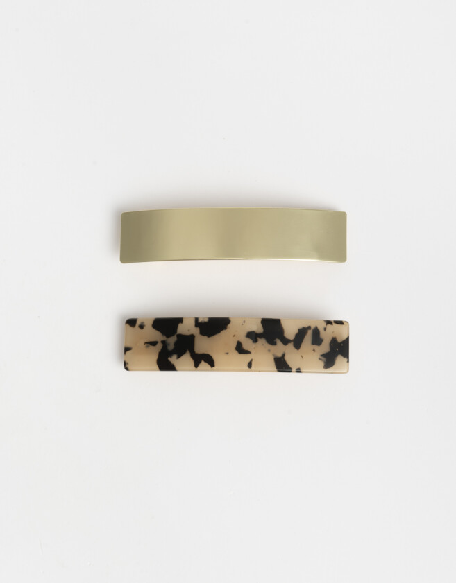 Hebillas Francesas Carey Set De Hebillas Francesas - Combinacion Bicolor