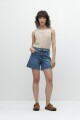 Short de jean con cinto jean medio