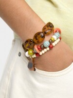 Set De Pulseras Efecto Carey multicolor