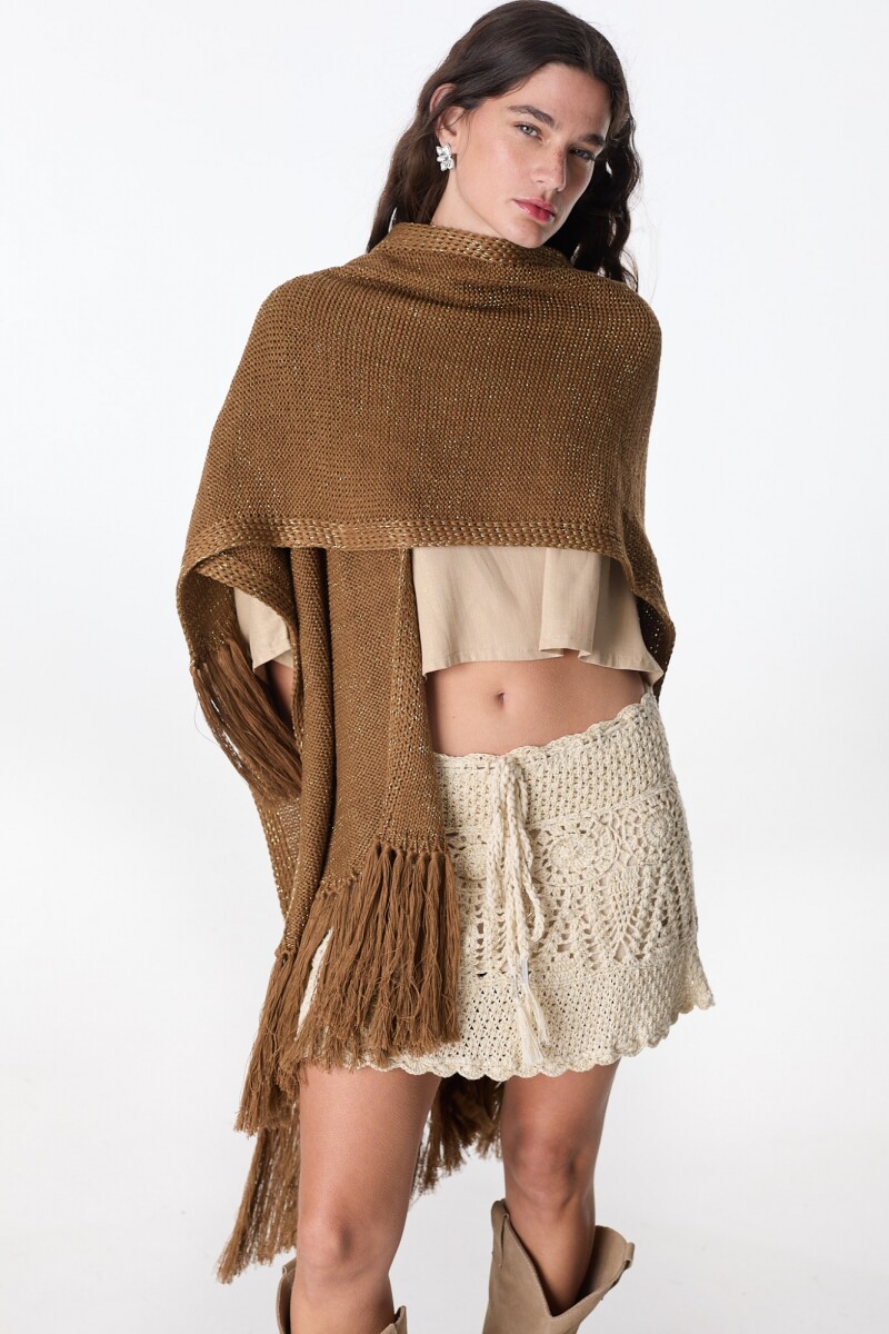 Ruana Matiz Marron/Dorado